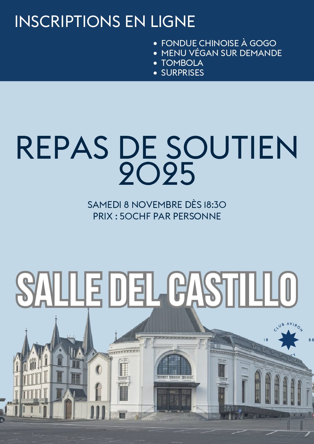 Affiche du repas de soutien 2025